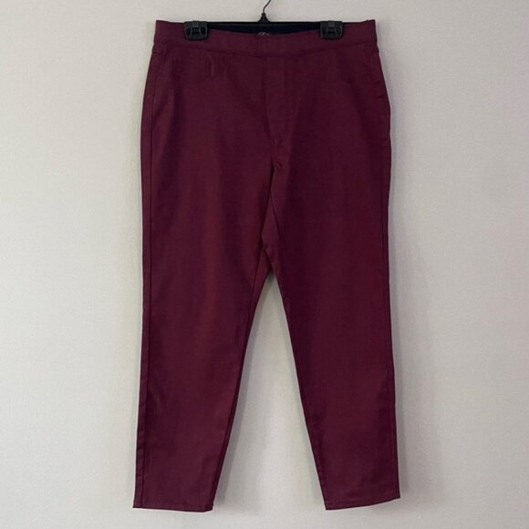 New Bellina Burgundy Stretch Pull On Skinny Jeans Jeggings Size 14 bin 4F - Picture 2 of 5